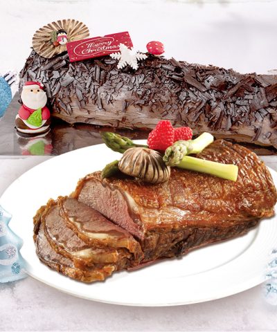 <strong style="color:#cc0000;">Bundle B – Striploin & Log Cake</strong>